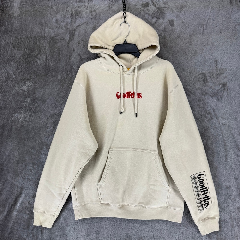 Shoe Palace GoodFellas Movie Hoodie Mens Large‎ Cream Graphic Mafia Sweatshirt